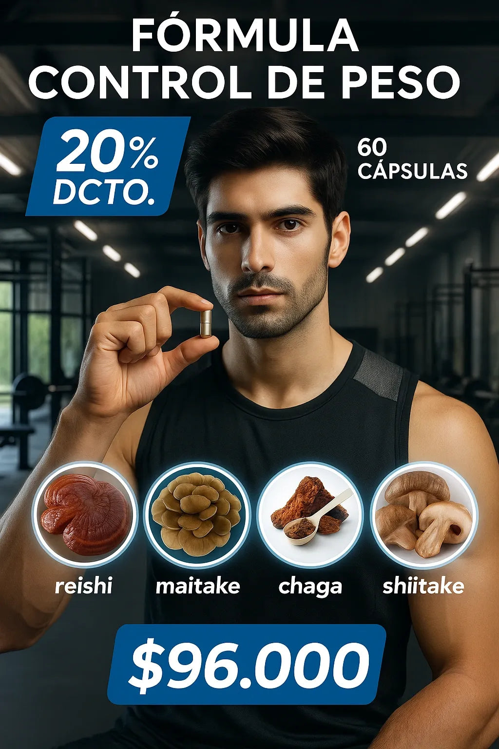 Fórmula control de peso: Sin dietas. Sin ansiedad. Solo hongos.