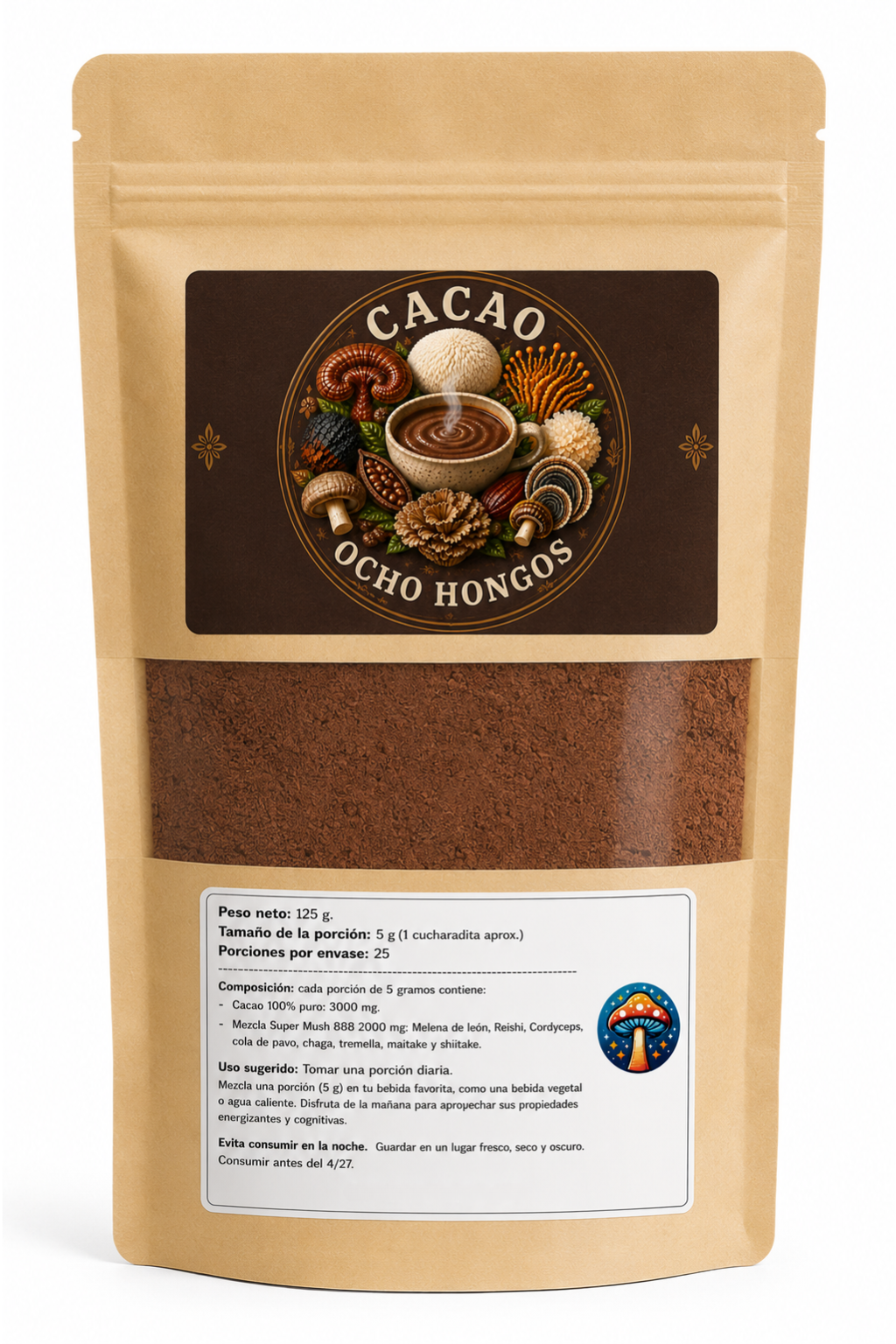 Cacao Ancestral con 8 Hongos Funcionales