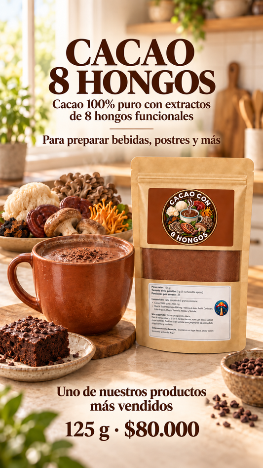 Cacao Ancestral con 8 Hongos Funcionales