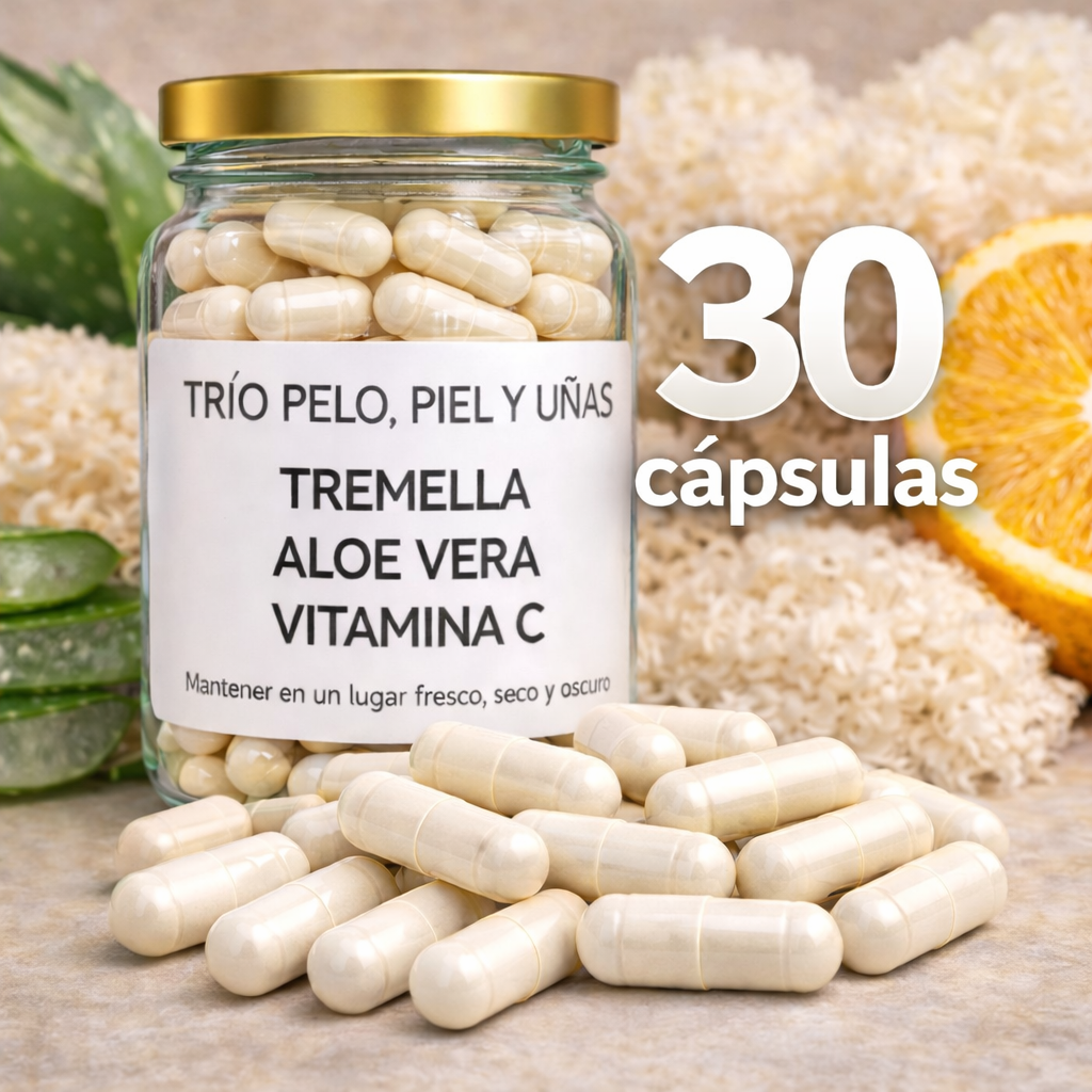 Tremella Aloe Vera y Vitamina C - Pelo, Piel y Uñas - 30 Cápsulas
