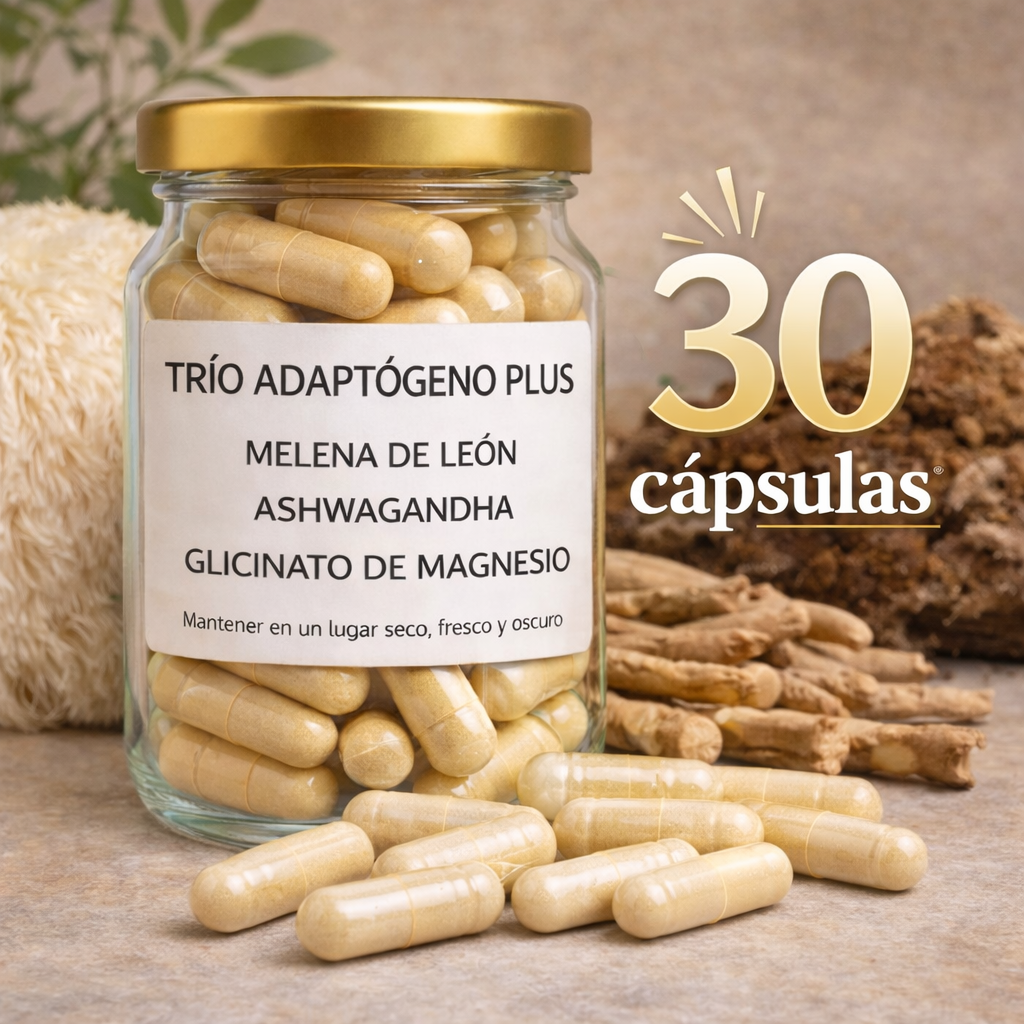 Melena de León, Ashwagandha y Glicinato de Magnesio - 30 Cápsulas