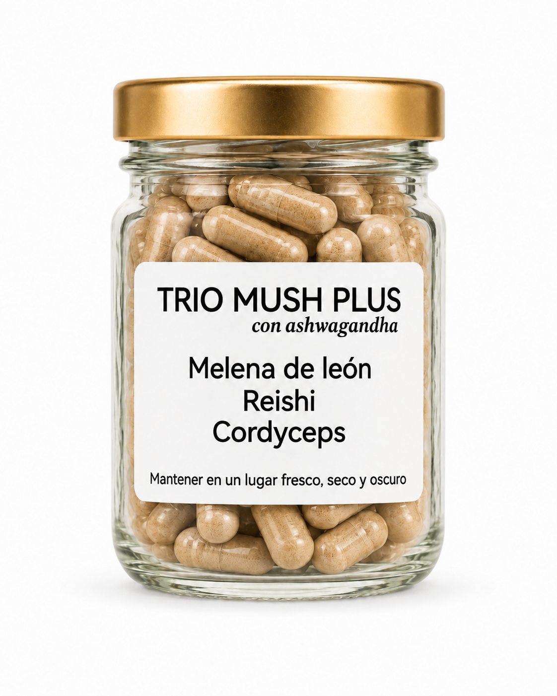 Trío Mush Plus - Melena de león, reishi, cordyceps y ashwagandha TODO EN 1