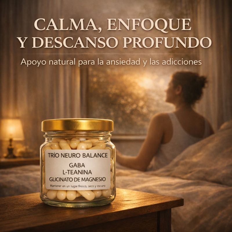 Trío NeuroBalance - GABA, L-Teanina y Glicinato de Magnesio 30 cápsulas