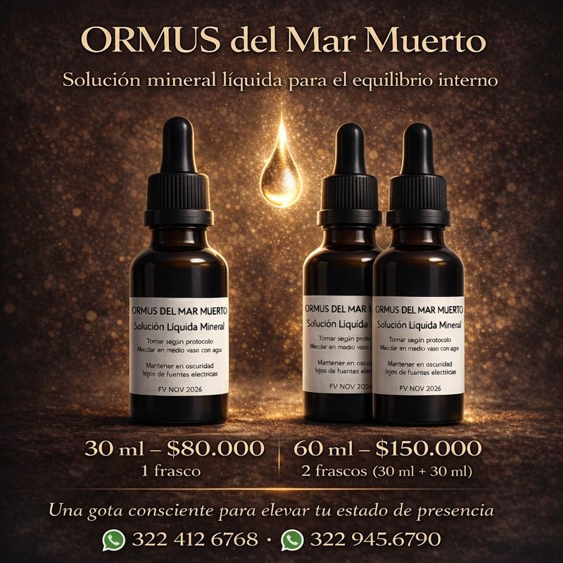 Ormus Pack 2 Frascos x 30ml - Solución Mineral del Mar Muerto