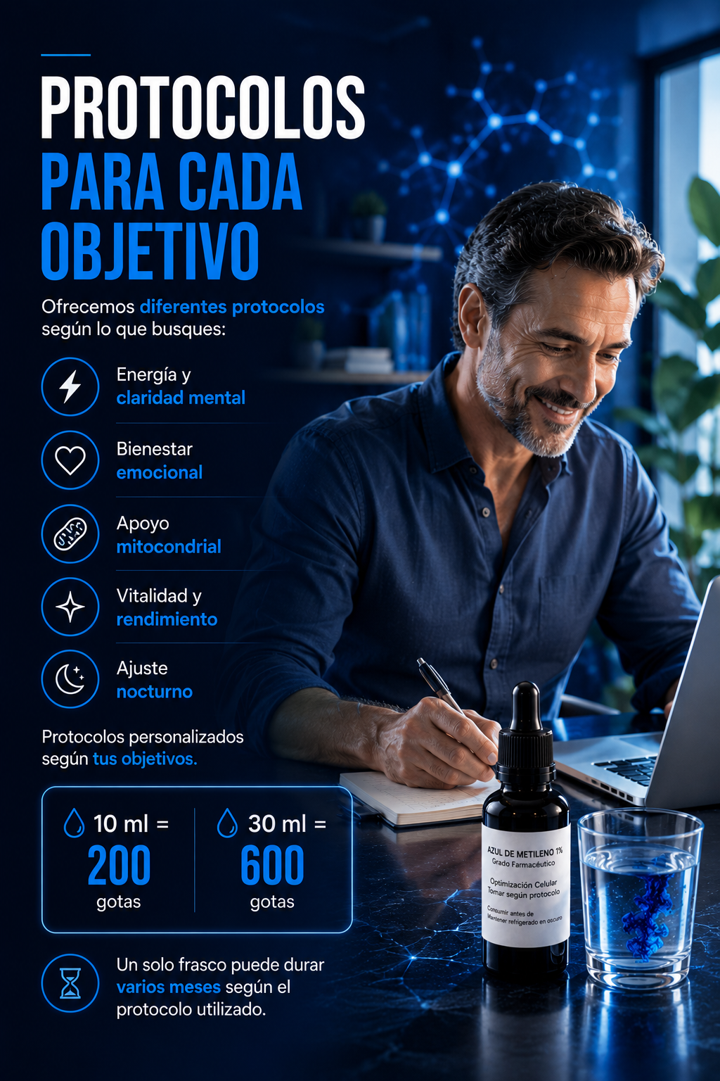 Azul De Metileno 1% Grado Farmaceútico Apto para Humanos