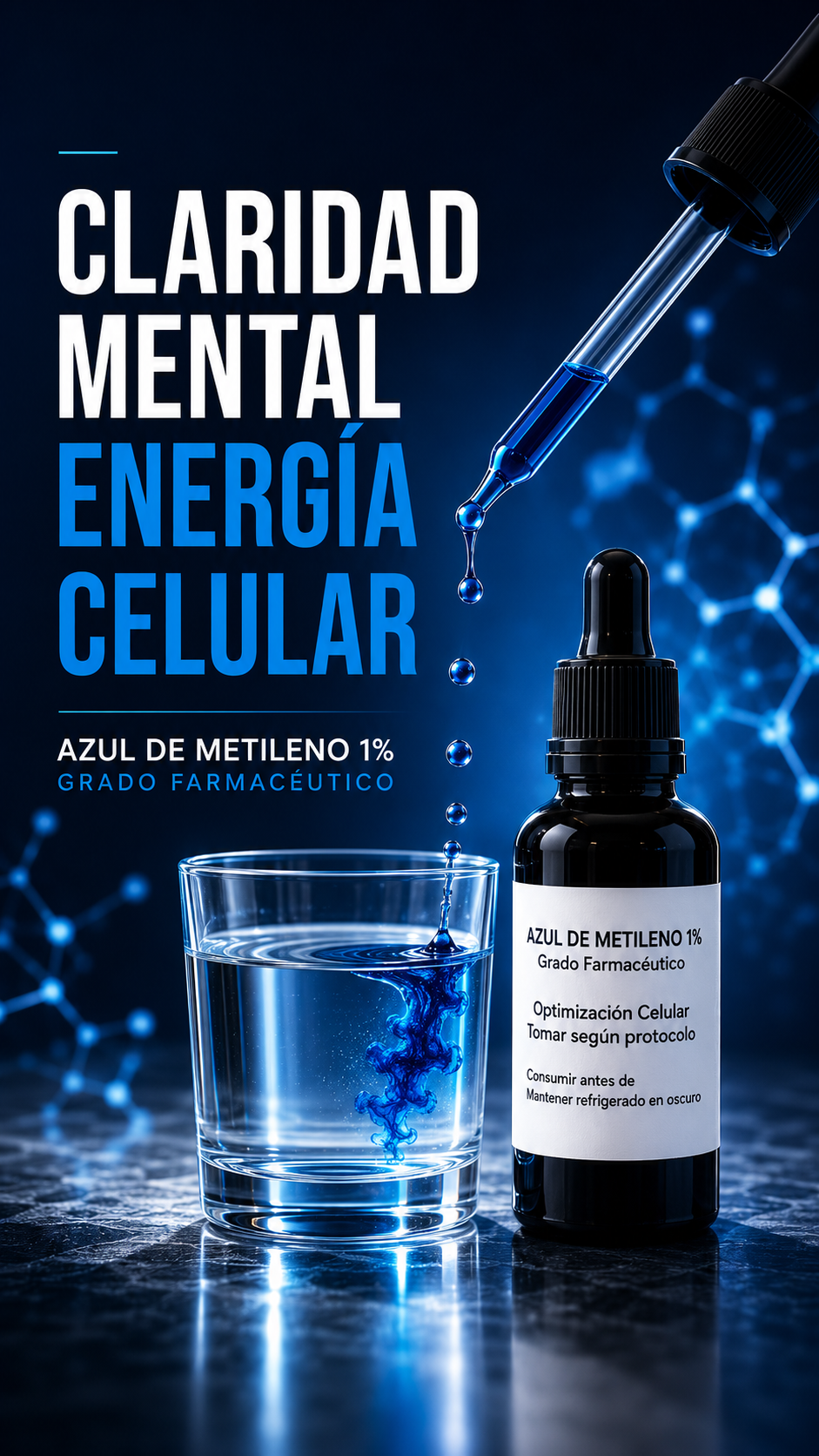 Azul De Metileno 1% Grado Farmaceútico Apto para Humanos