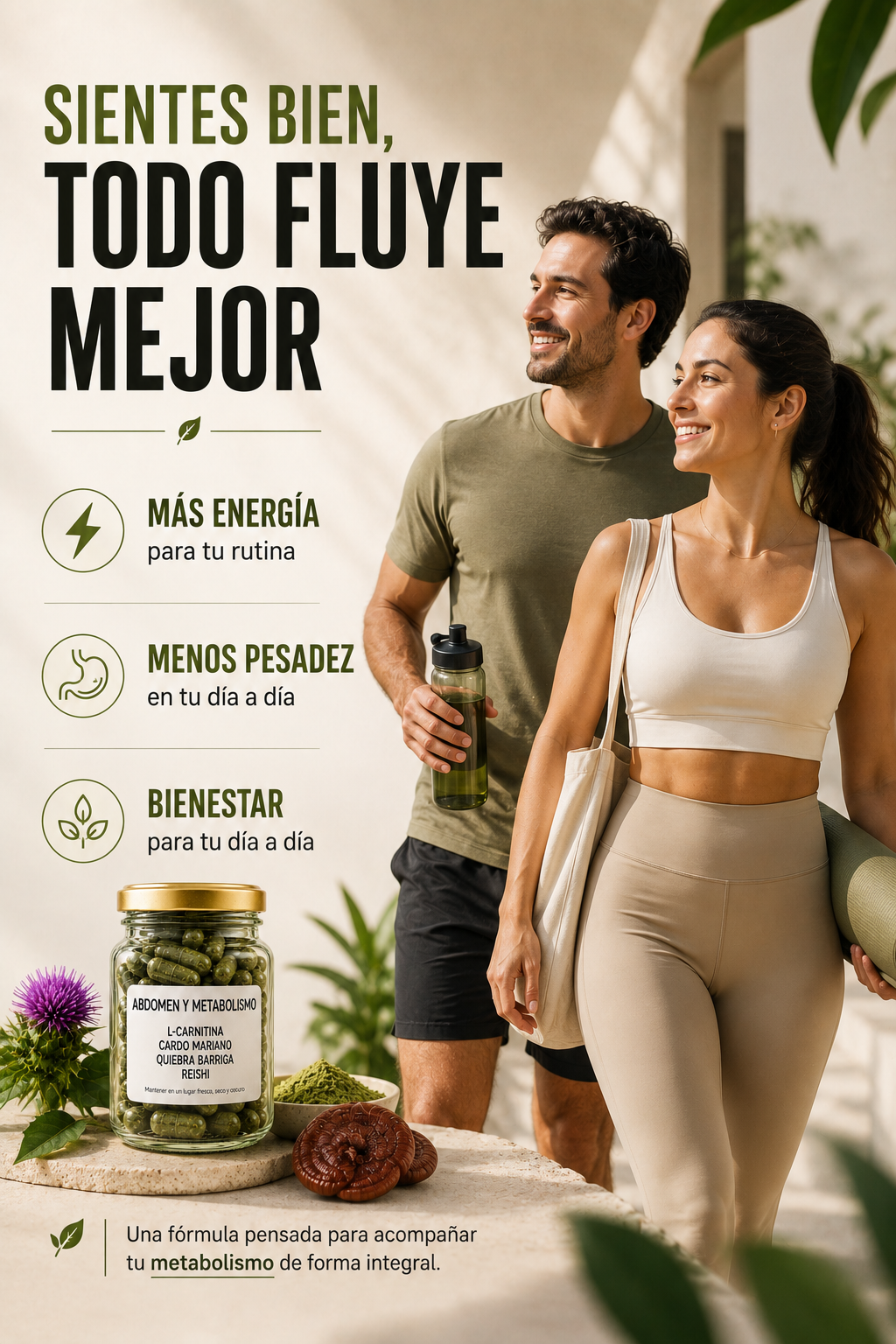 L-Carnitina + Cardo Mariano + Quiebra Barriga + Reishi 60 Cápsulas