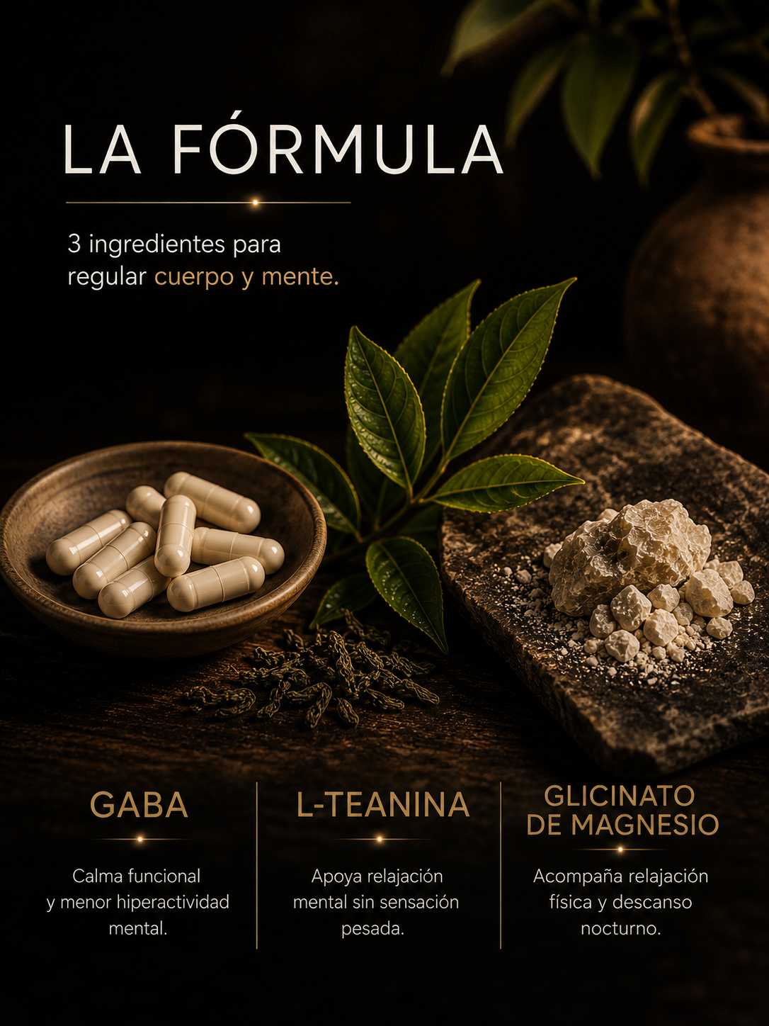 Trío NeuroBalance - GABA, L-Teanina y Glicinato de Magnesio 60 cápsulas
