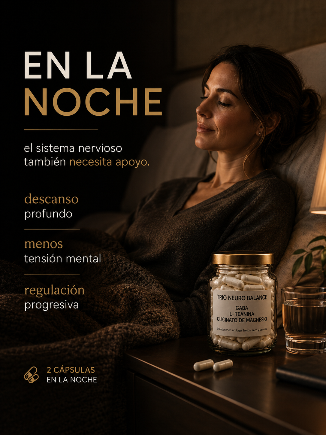 Trío NeuroBalance - GABA, L-Teanina y Glicinato de Magnesio 60 cápsulas