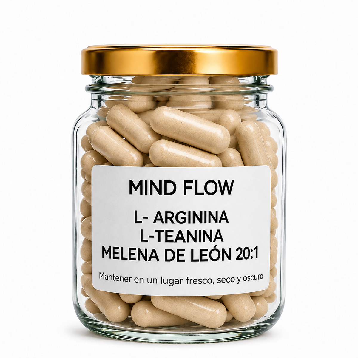 Mind Flow – Melena de león 20:1, L- Arginina y L- Teanina Foco, Claridad Mental y Calma