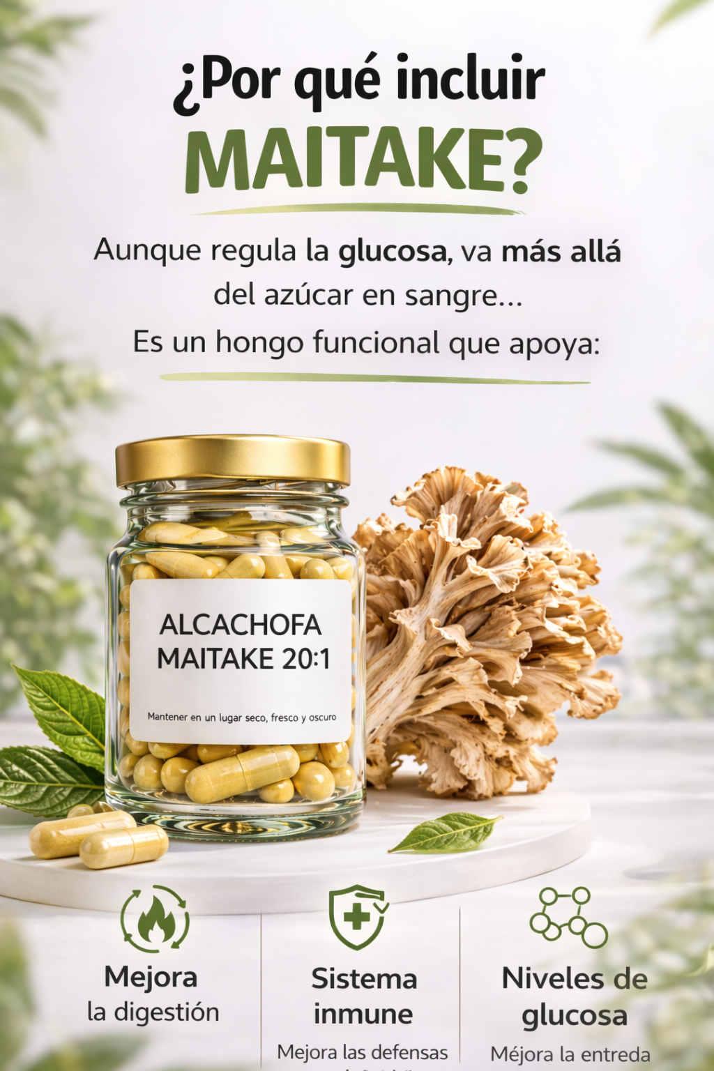 Alcachofa y Hongo Maitake Extracto 20:1 - 30 Cápsulas