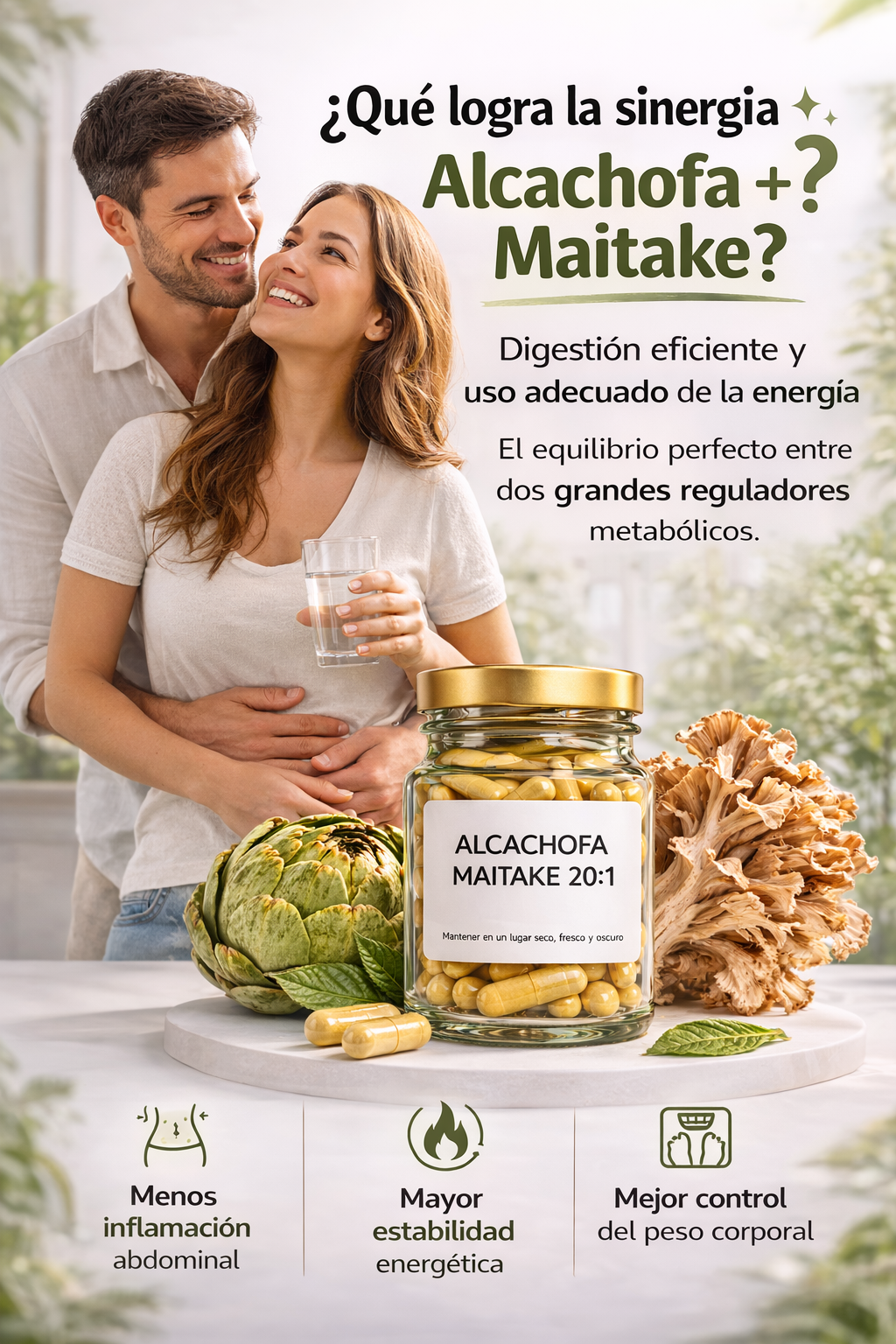Alcachofa y Hongo Maitake Extracto 20:1 - 30 Cápsulas