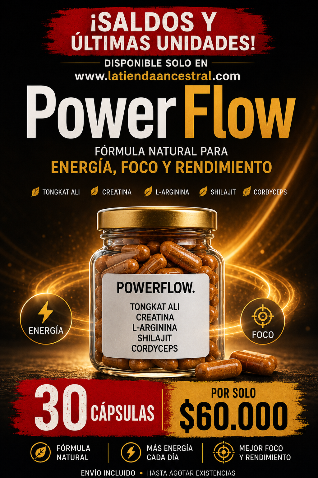 PowerFlow — Energía, Foco y Rendimiento | Pre - Entreno