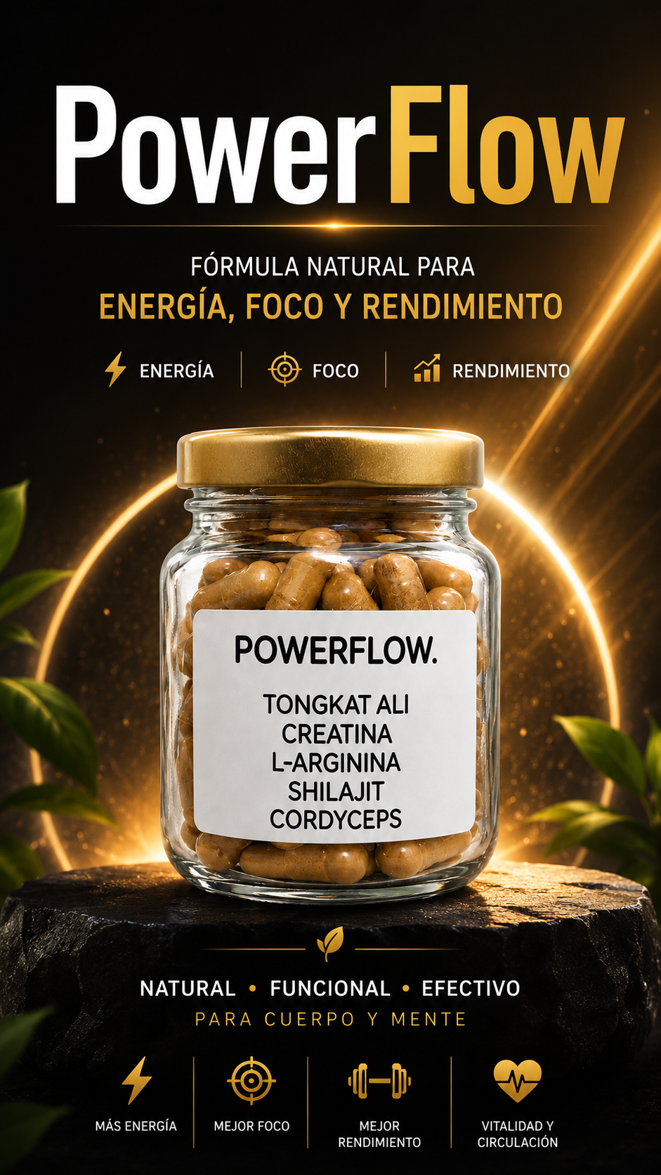 PowerFlow — Energía, Foco y Rendimiento | 60 Cápsulas