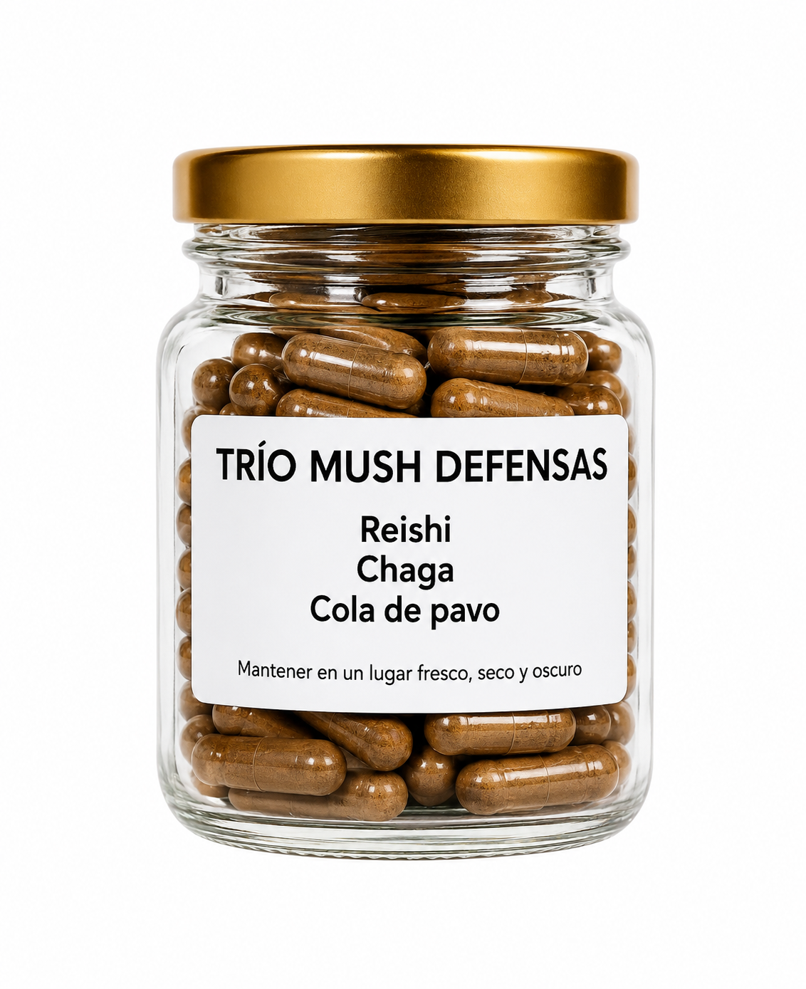 Trio Mush Defensas Reishi, Cola de pavo y Chaga - 60 Cápsulas