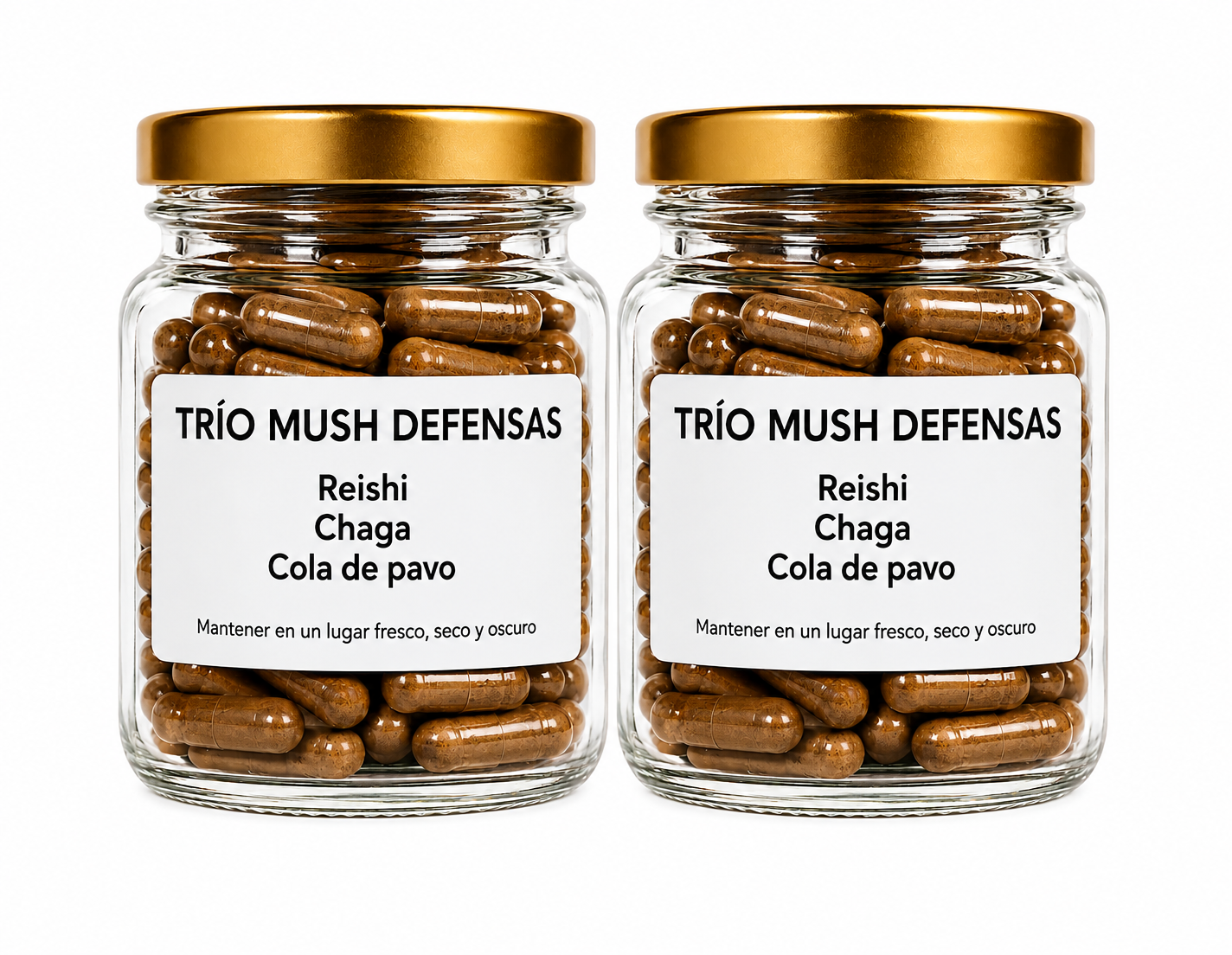 Trio Mush Defensas Reishi, Cola de pavo y chaga - 120 Cápsulas