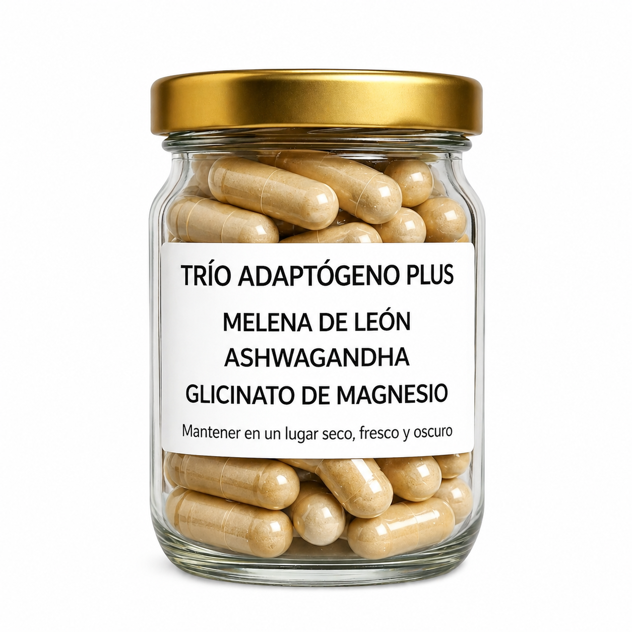 Melena de León, Ashwagandha y Glicinato de Magnesio - Trio Adaptógeno Plus