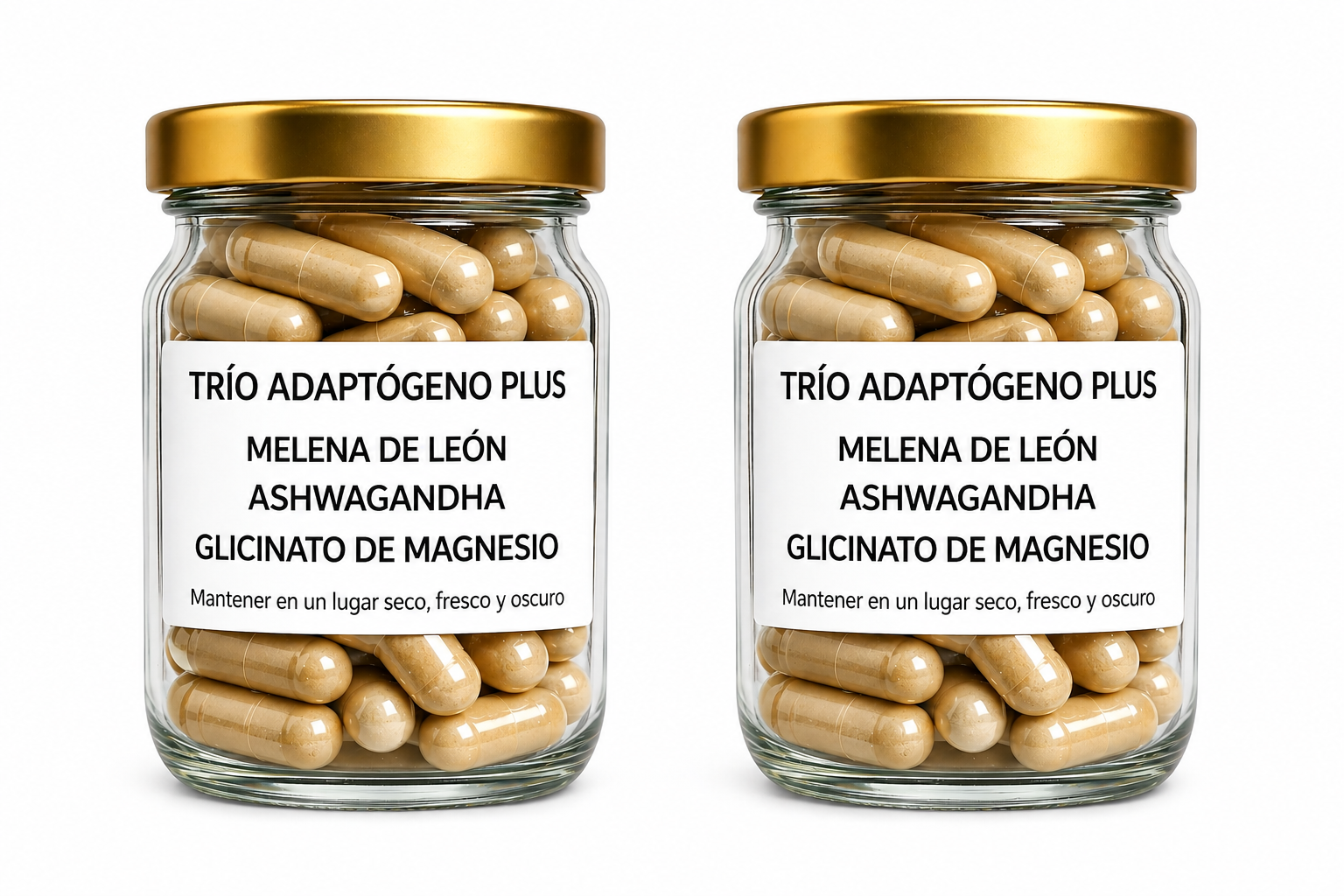 Melena de León, Ashwagandha y Glicinato de Magnesio - 120 Cápsulas