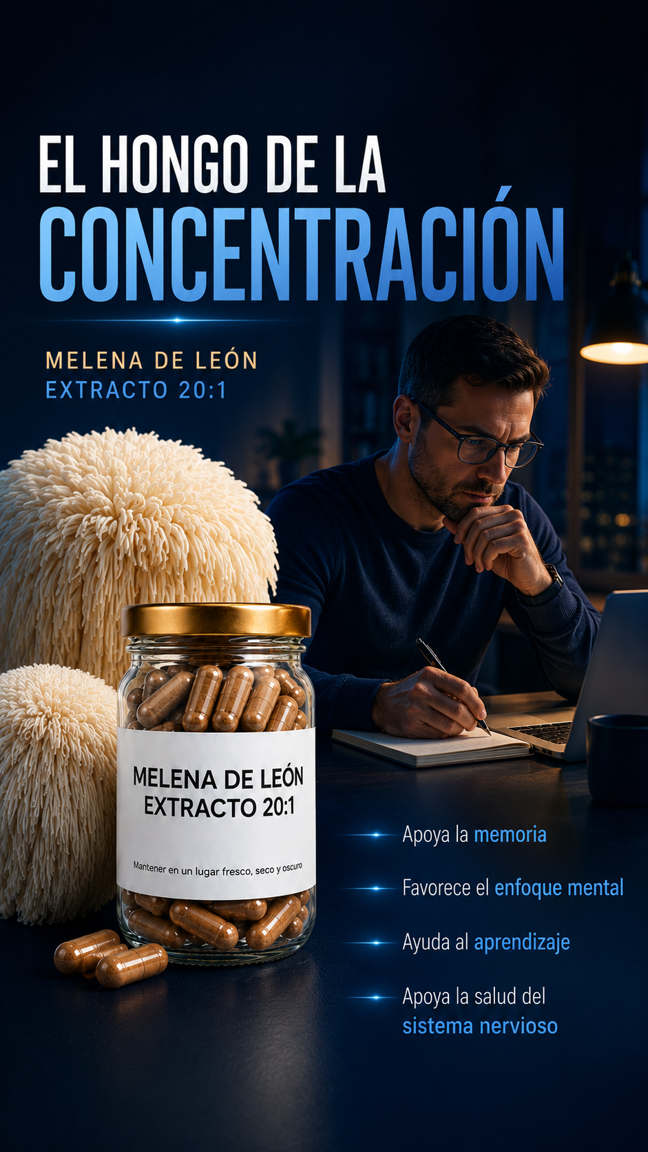 Dúo Mente y Equilibrio – Melena de León 20:1 + Ashwagandha 60 c/u