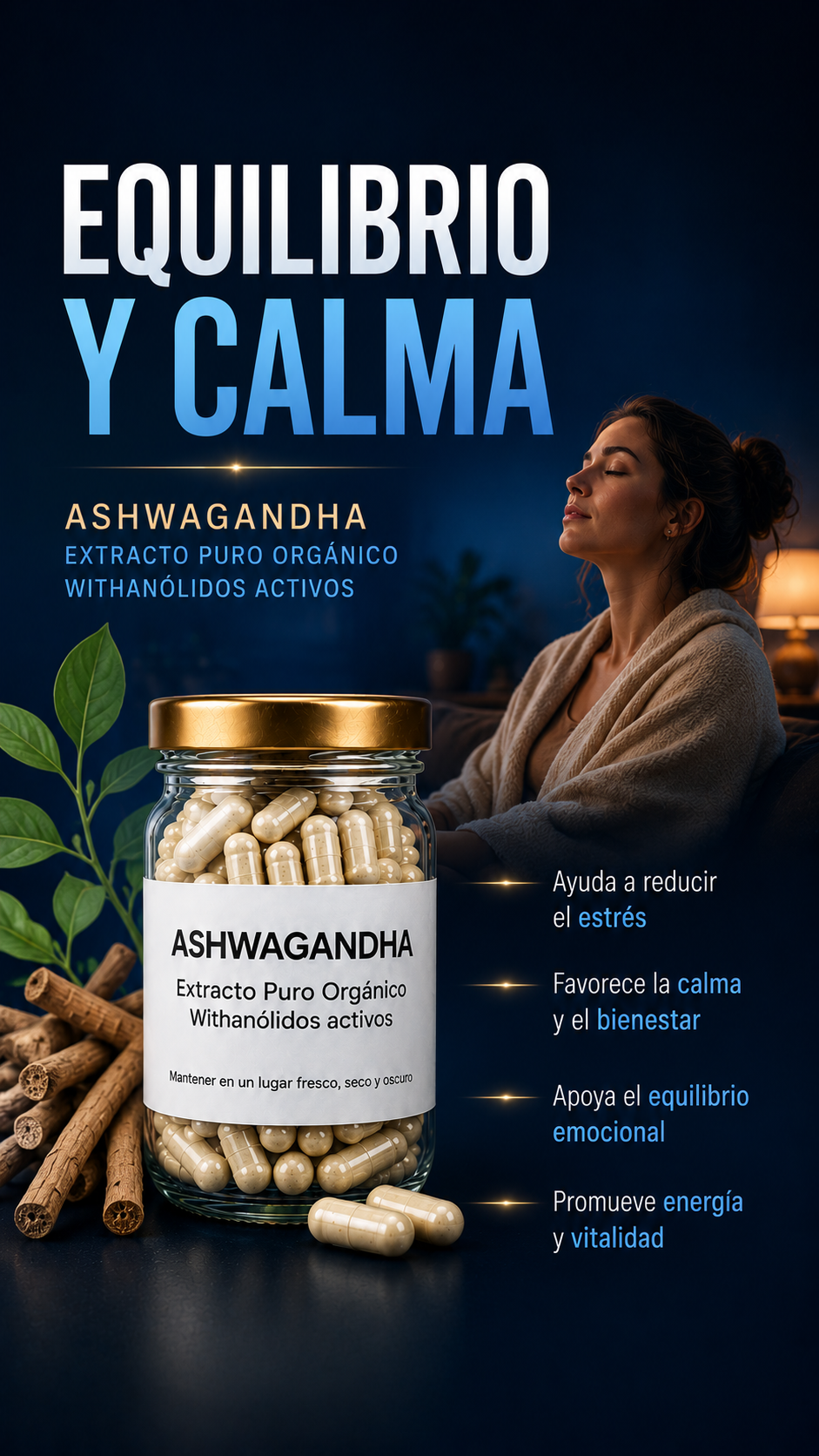Dúo Mente y Equilibrio – Melena de León 20:1 + Ashwagandha 60 c/u