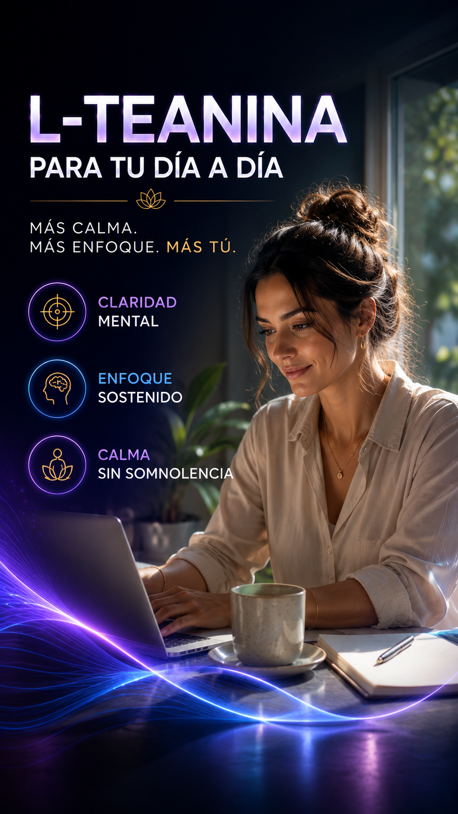 L-Teanina 300 mg – Calma Mental y enfoque natural sin somnolencia