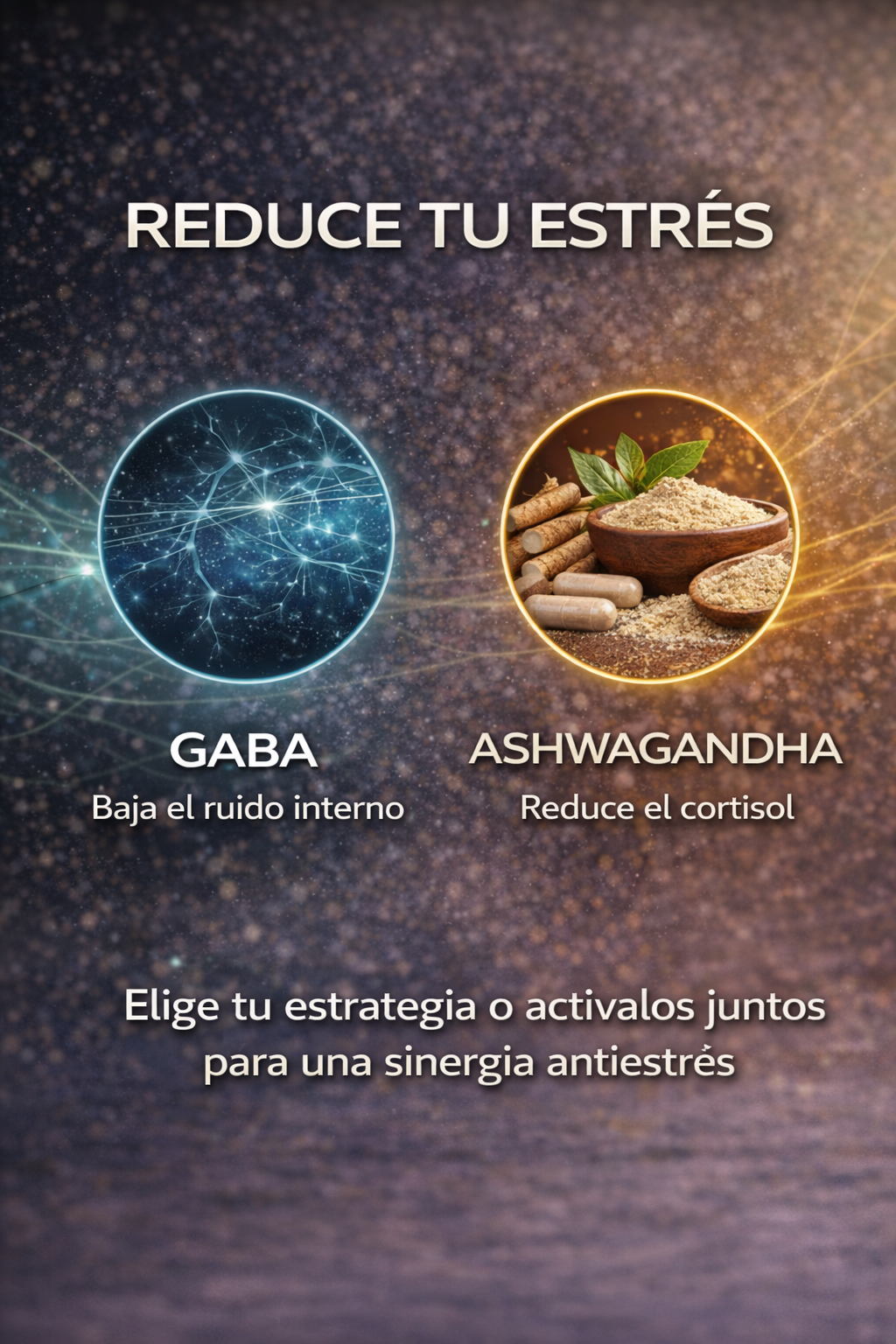 Dúo Calma Activa – GABA + Ashwagandha 500 mg | 60 Cápsulas