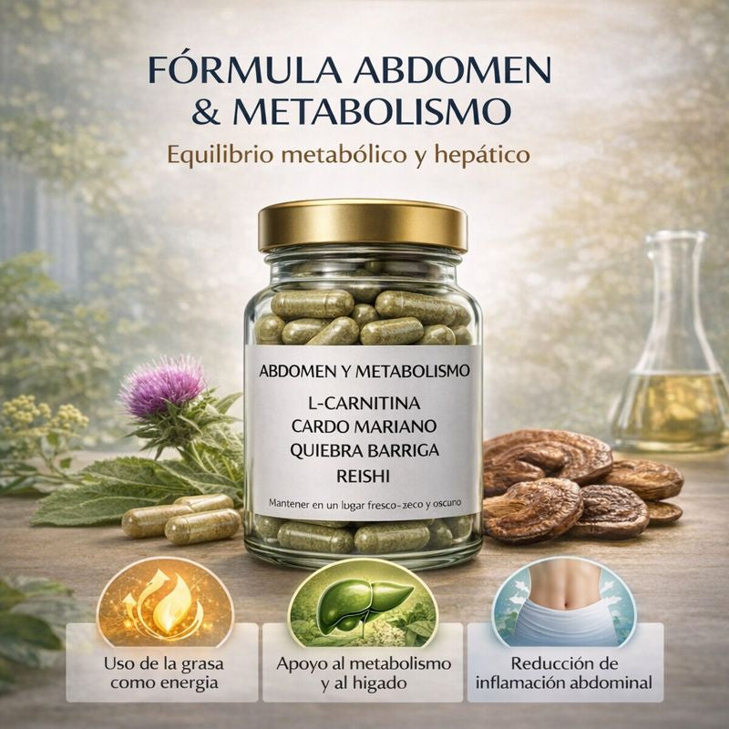 Fórmula Abdomen & Metabolismo 120 Cápsulas + Regalo 50g Leche Dorada con Melena de León
