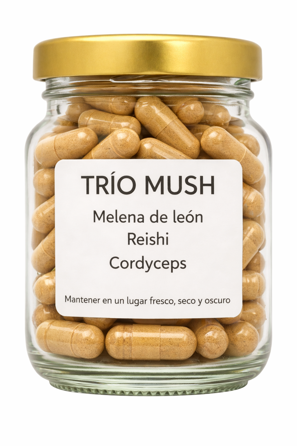 Trio Mush Melena de león, reishi y cordyceps 60 Cap 500 Mg