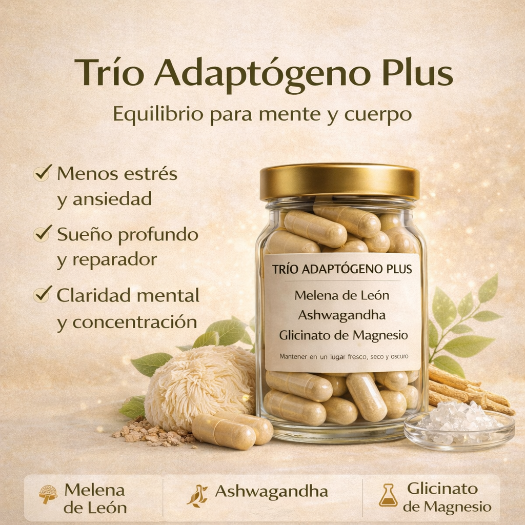 Melena de León, Ashwagandha y Glicinato de Magnesio - 30 Cápsulas