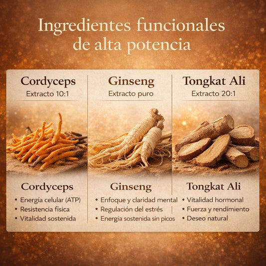 Cordyceps + Ginseng + Tongkat Ali - 60 Cápsulas