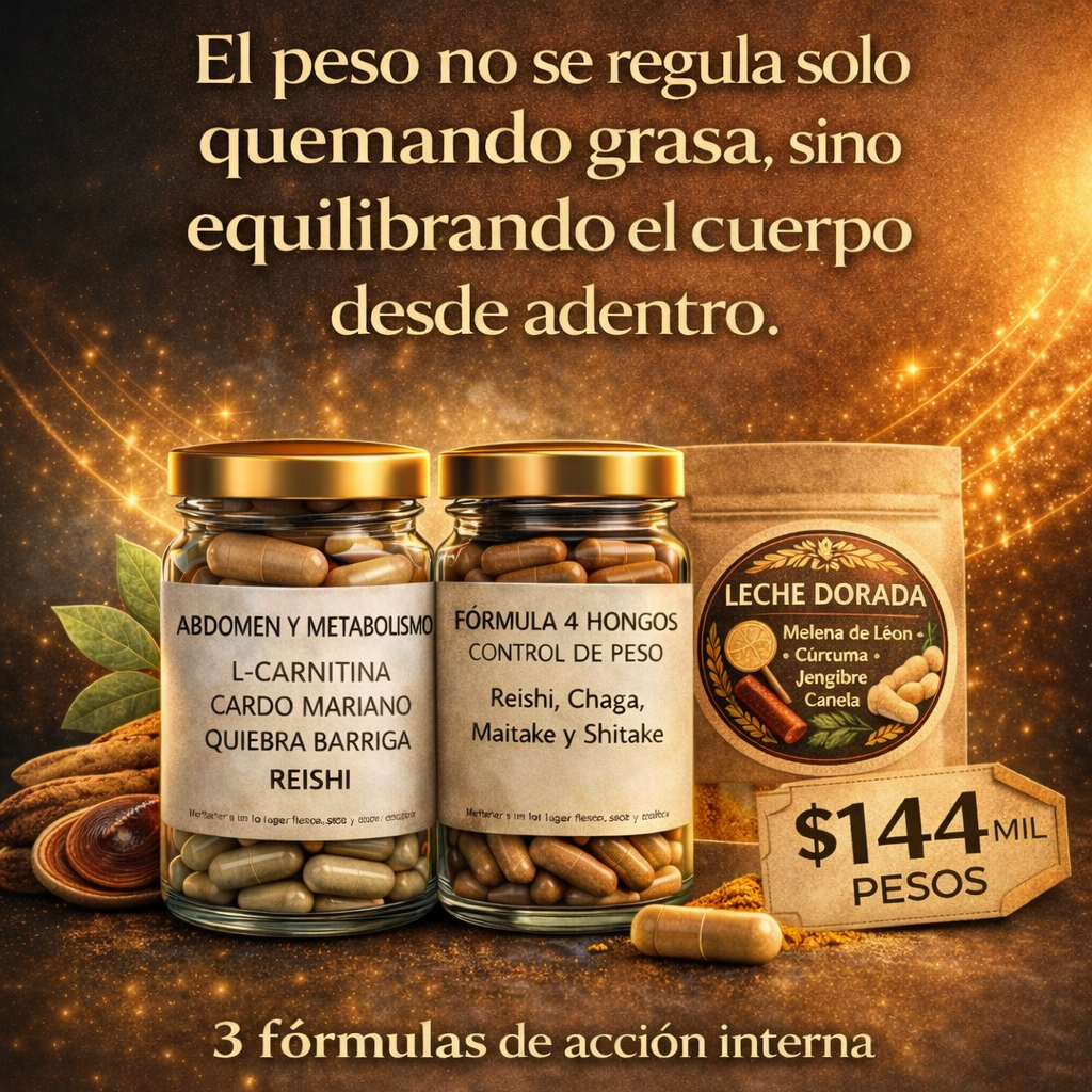 Pack Combo Abdomen & Metabolismo + Fórmula 4 Hongos Control de Peso